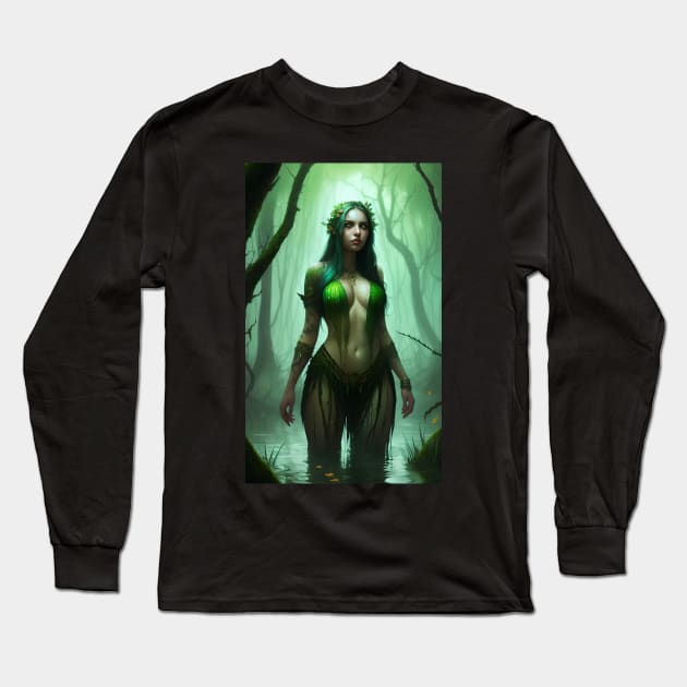 Swamp Goddess Long Sleeve T-Shirt by AS-Designs2023